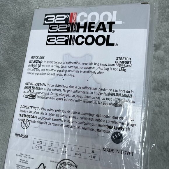 32 Degrees Cool Mens 3-Pack Comfort Mesh Tanks Size L White a1003 - Picture 2 of 7